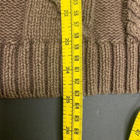 Woolrich Womens Fisherman Cable‎ Knit Sweater Chocolate Brown Large - Picture 9 of 11